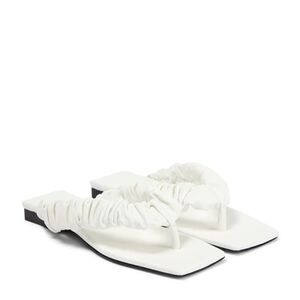 KHAITE Ash Leather Warm White Sandals Women's Size EUR 37